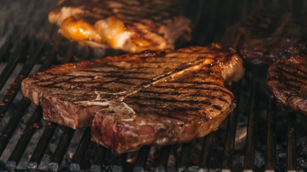 Juicy grilled T-bone steak.